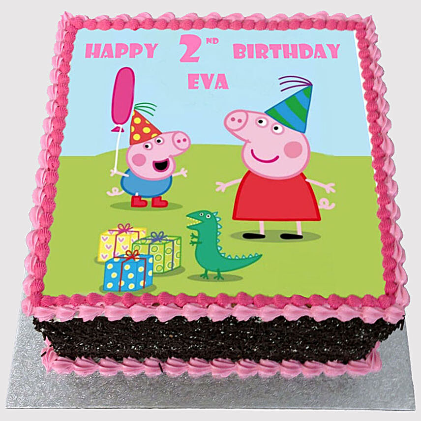 Peppa Pig Birthday Photo Cake