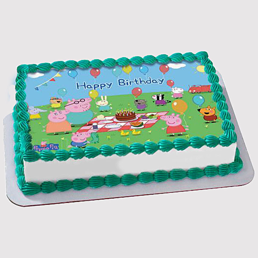 Peppa Pig Birthday Party Photo Cake:Photo Cake Delivery in UAE