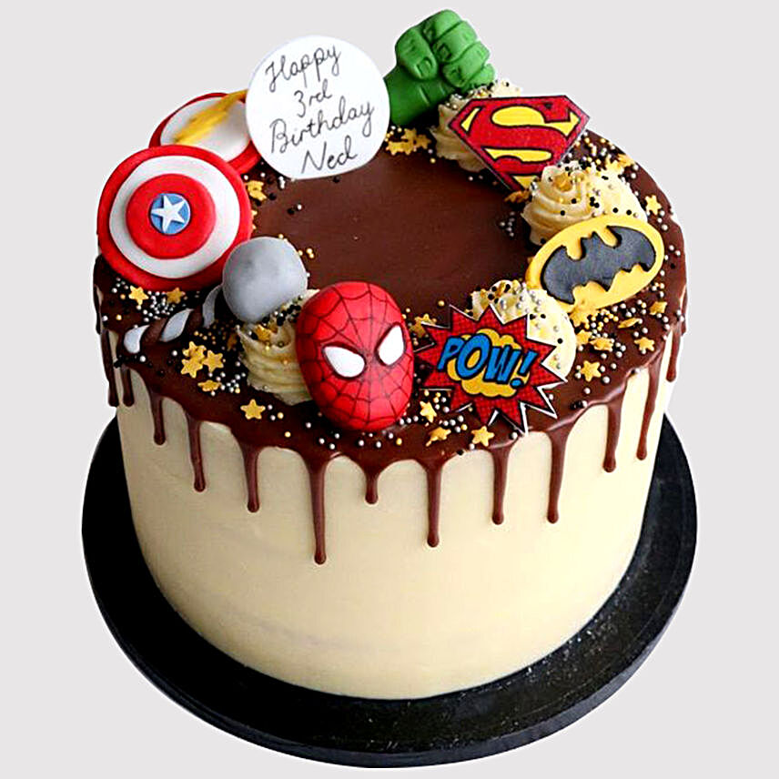 Avengers Birthday Marble Cake uae