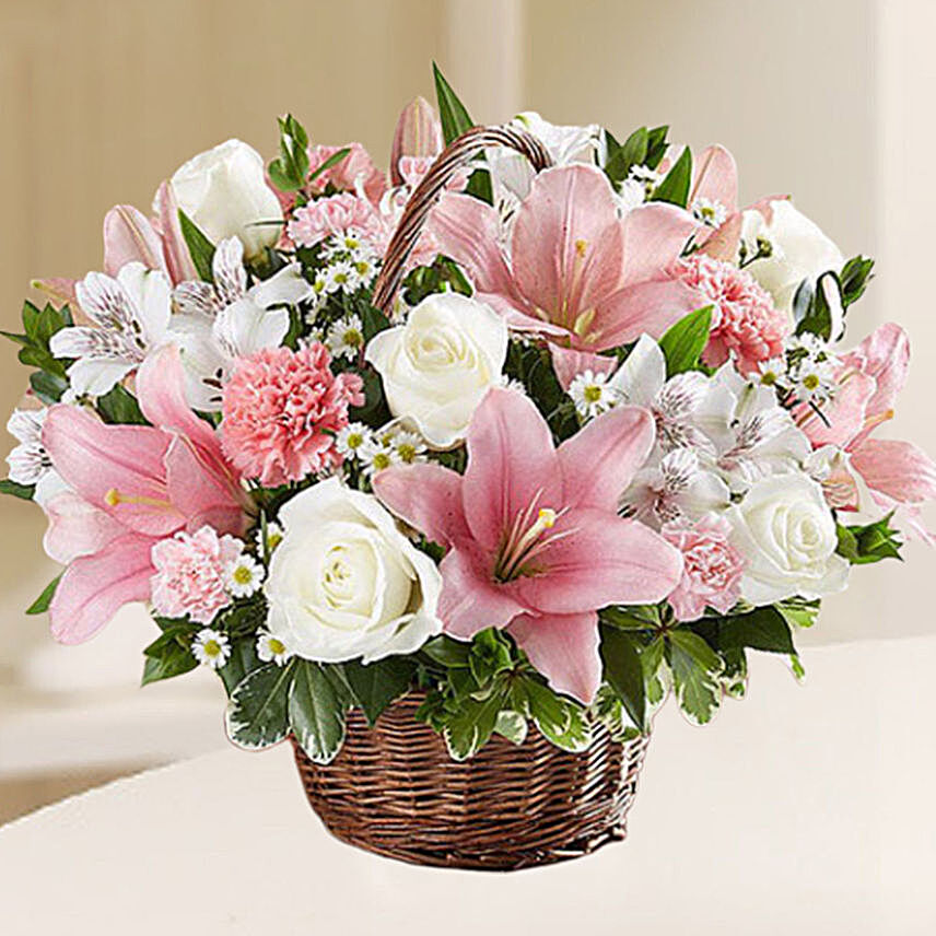 Beautiful Flowers Basket:Sympathy and Funeral Flowers to UAE