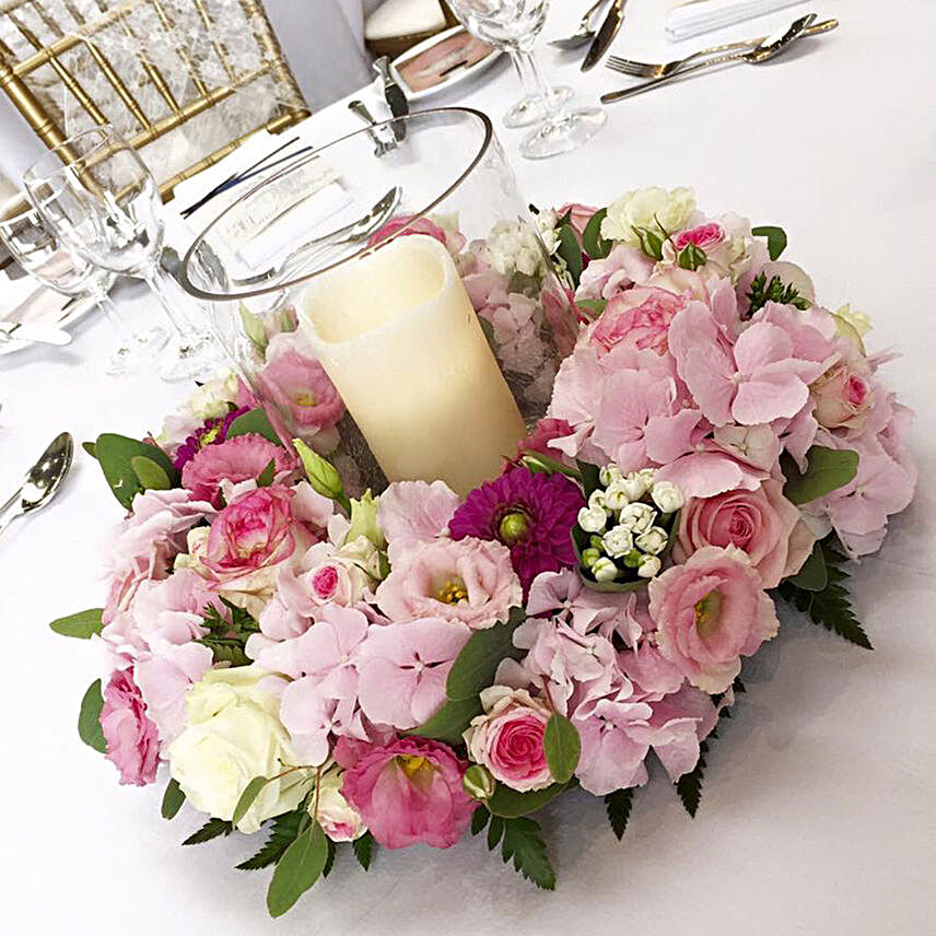 LED Candle Floral Table Arrangement