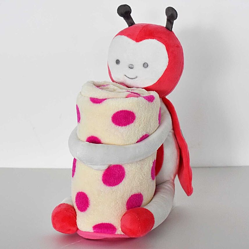 Ladybug Soft Toy with Baby Blanket:Send Soft Toys to UAE