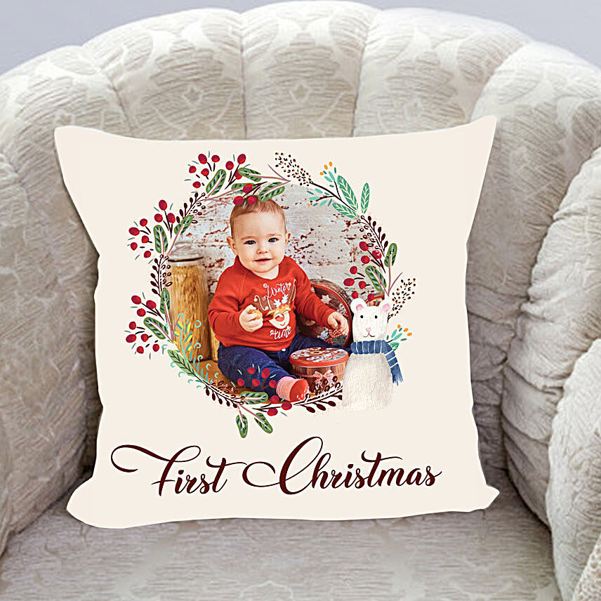 First Christmas Personalised Cushion