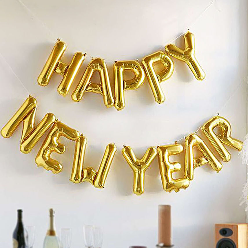 Happy New Year Alphabet Balloon Set:New Year Gifts to UAE