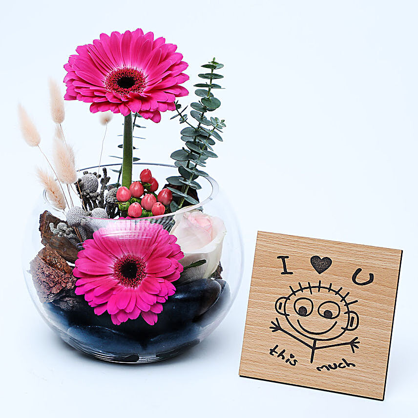 Gerberas Dish Garden N Table Top:Anniversary Gifts  to UAE