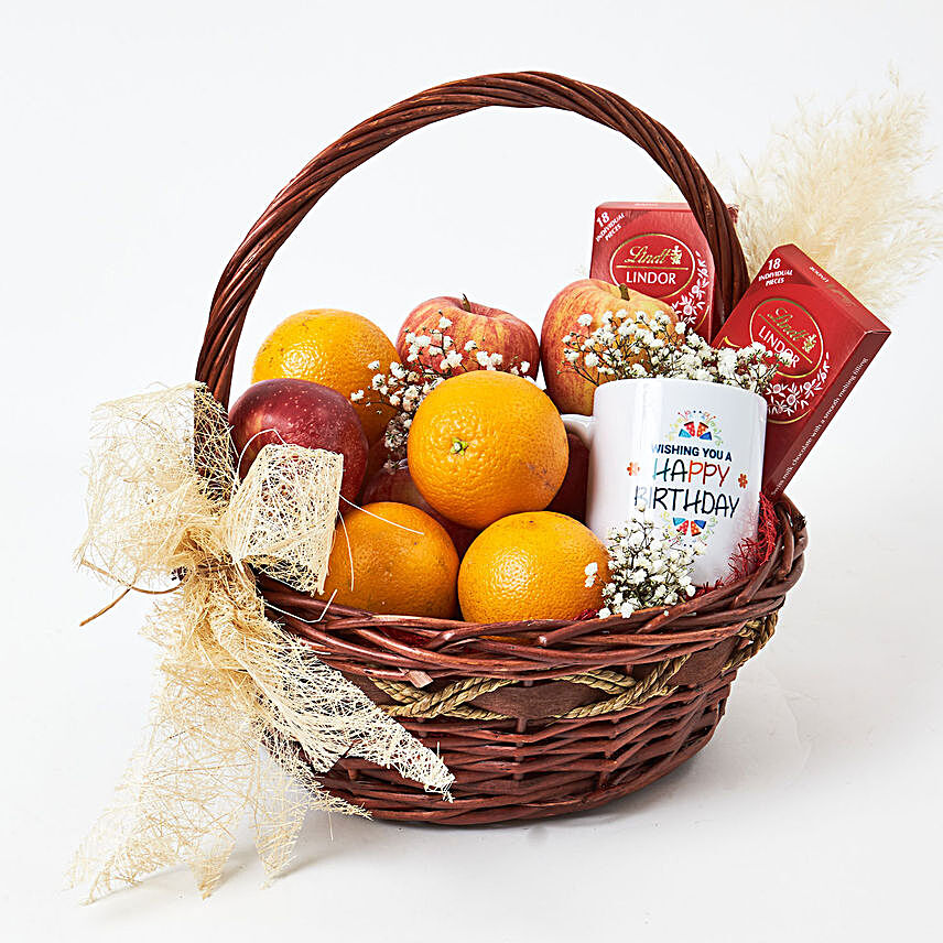 Fruits and Chcolates Birthday Delight:Fruit Basket Delivery UAE