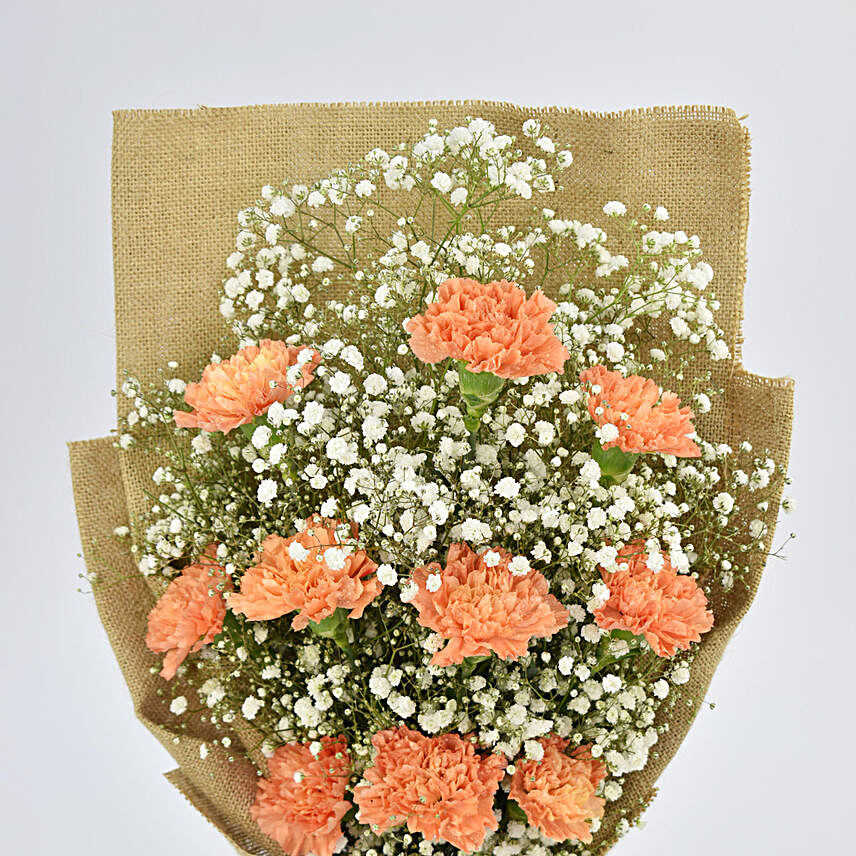Lovely Orange Carnations Bouquet:Dubai Flower Delivery