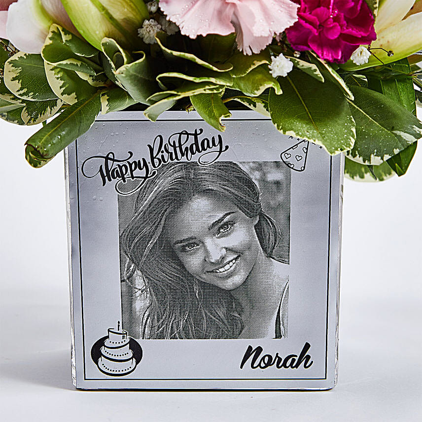 Personalised Vase Birthday Flowers:Dubai Flower Delivery