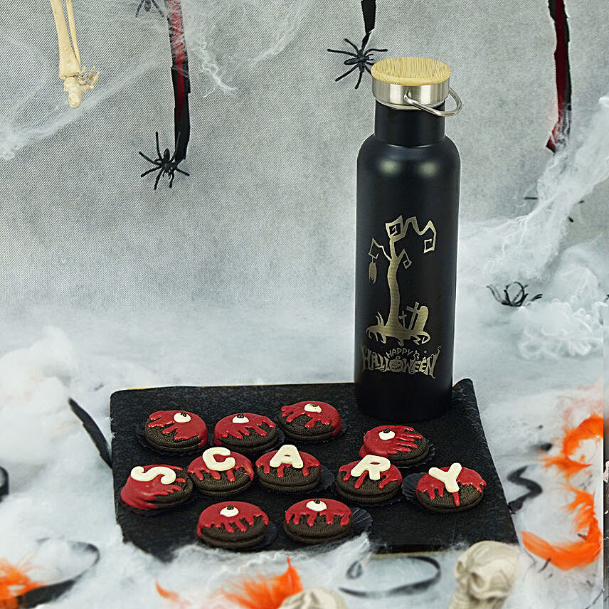 Scary Cookies with Halloween Bottle