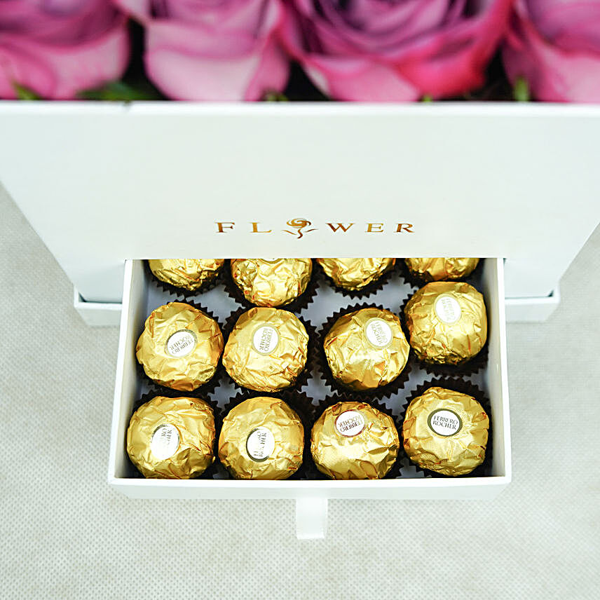 Hues Of Purple and Chocolates:Send Flowers to UAE