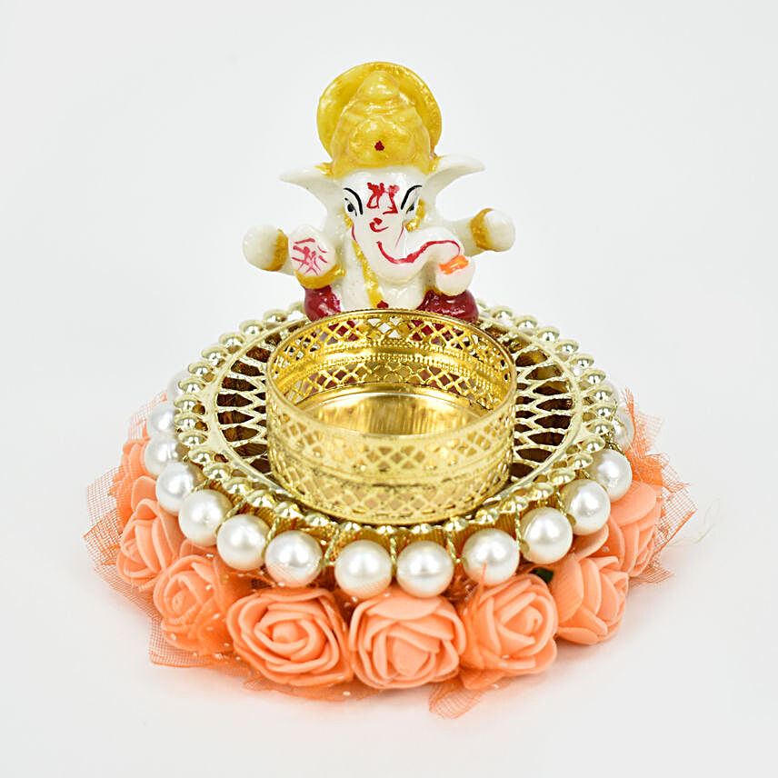 floral Ganesha Tea Light Holder
