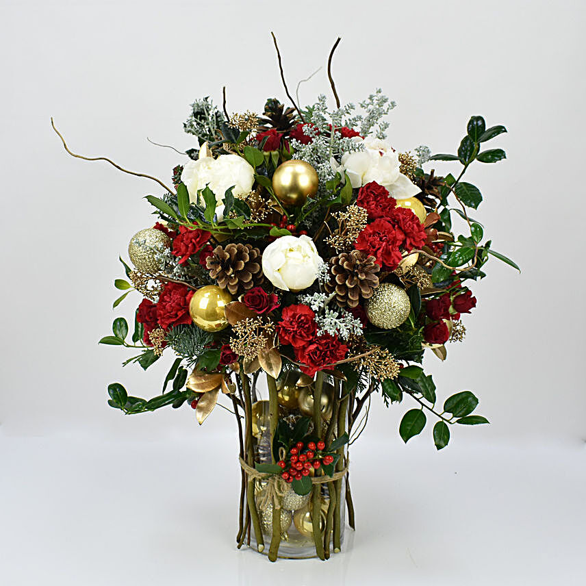 Grand Arrangement of Christmas Flowers
