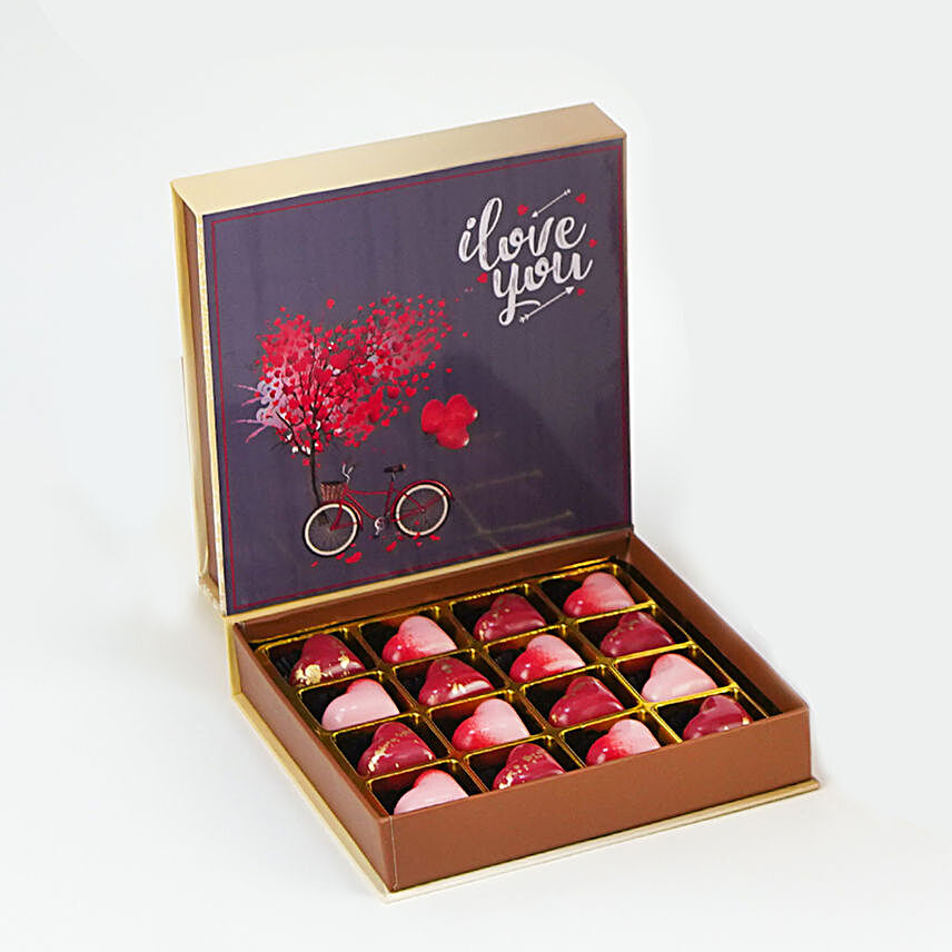 Heart Shape I Love You Chocolate Box:Send Rose Day Gifts to UAE
