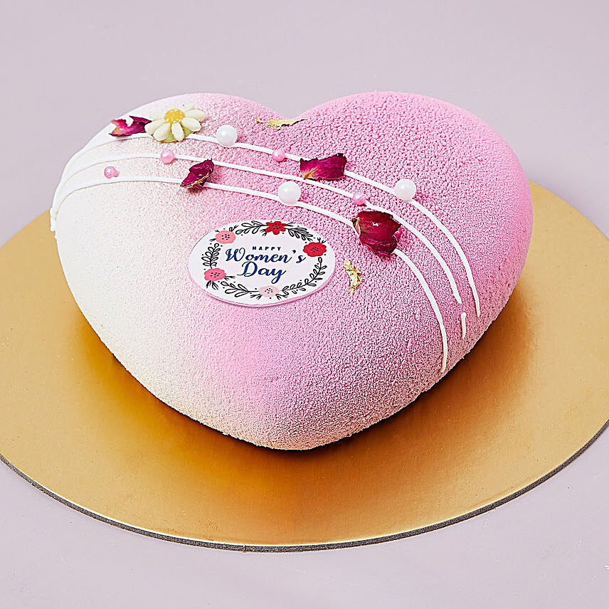 Beautiful Heart Red Velvet Cake:Women's Day Gift Delivery in UAE