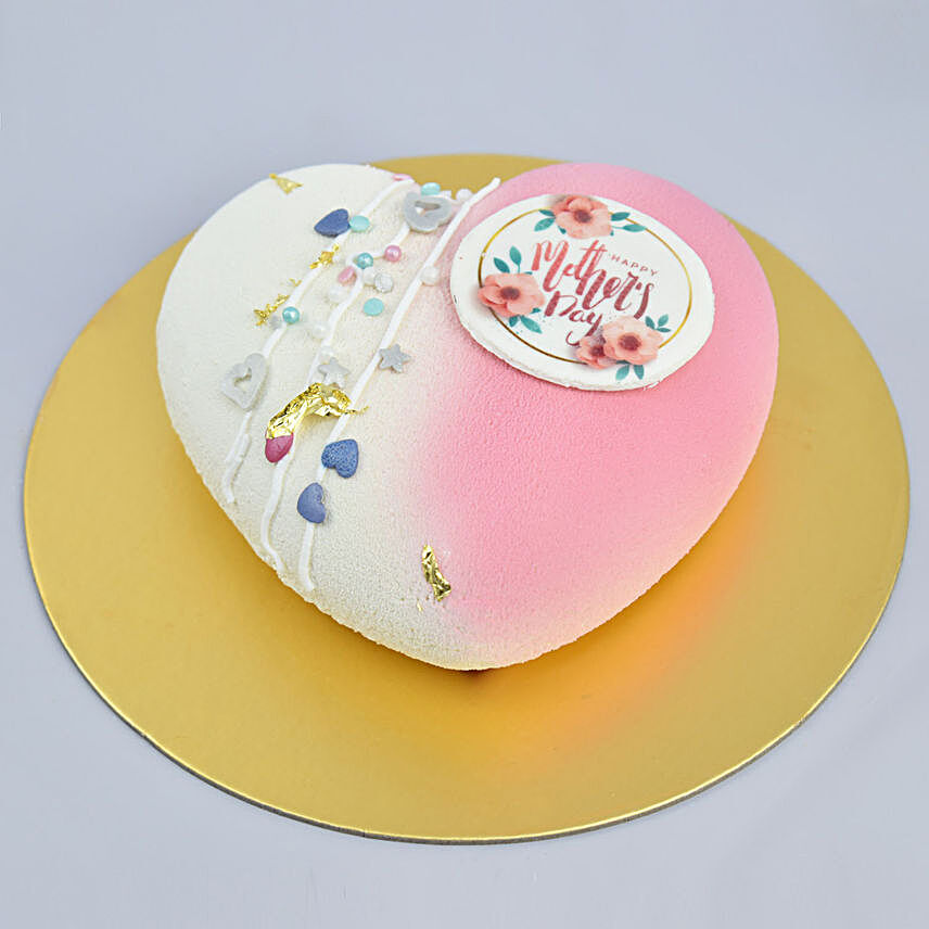 Mothers Day Heart Shape Cake 500gm:Mother's Day Gift Delivery in UAE