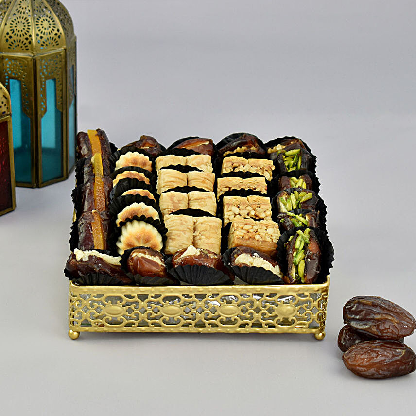 Square Tray of Dates and Baklava
