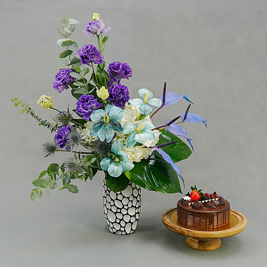 Blue Moon Florals and Chocolate Cake