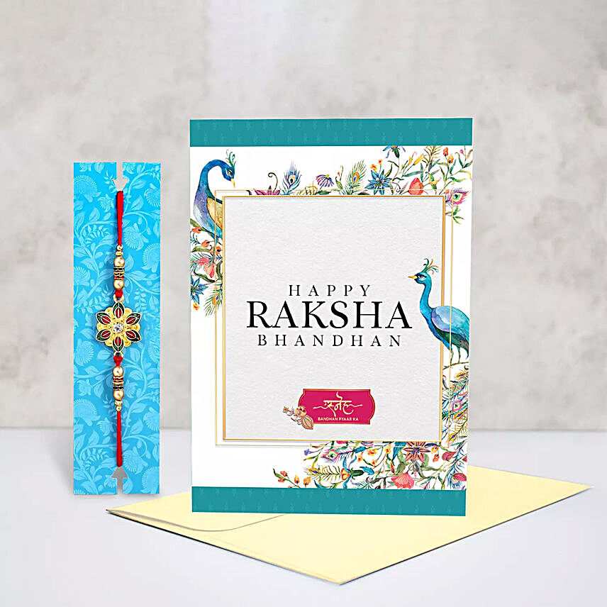 Designer Rakhi With Greeting Card:Rakhi Combos to UAE