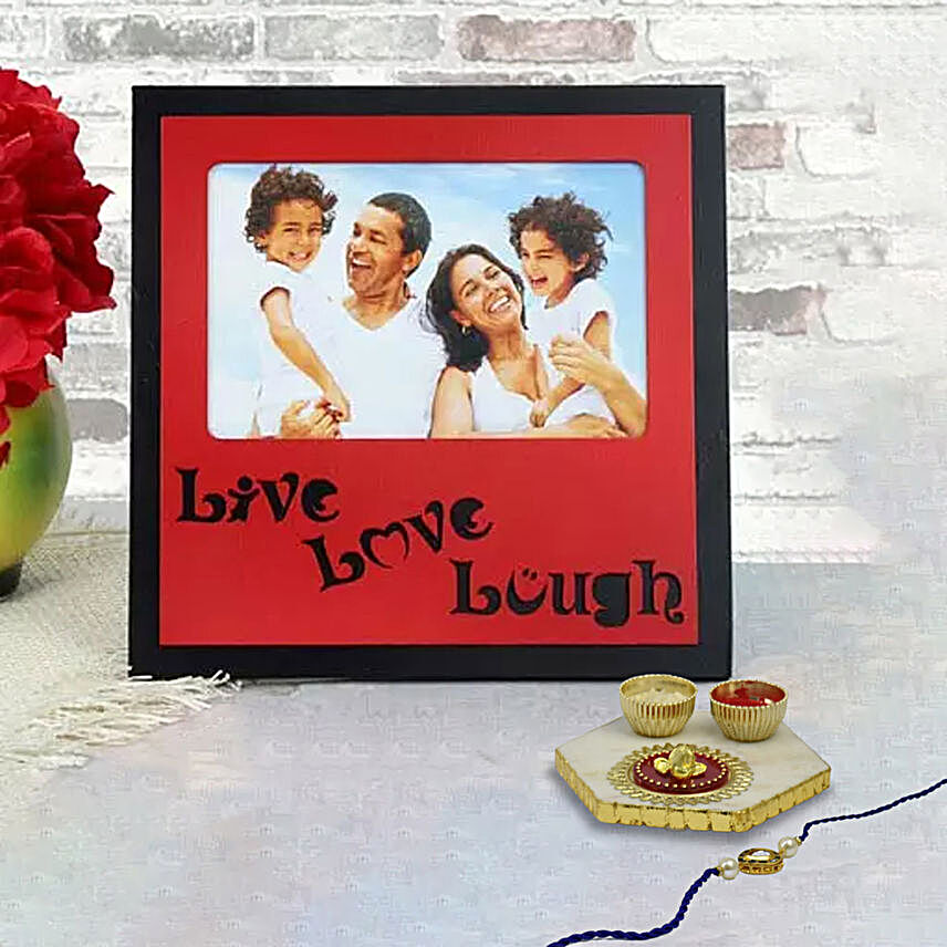 Personalized Live Love Laugh Frame With Rakhi