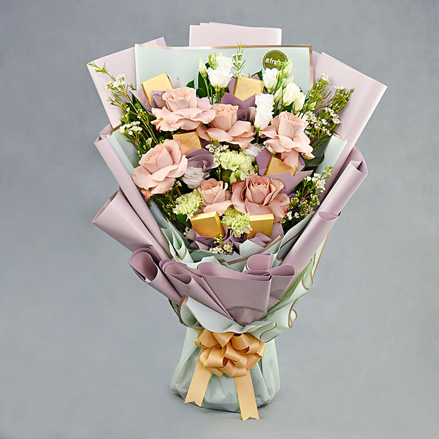 Mesmerising Flowers and Chocolate Bouquet