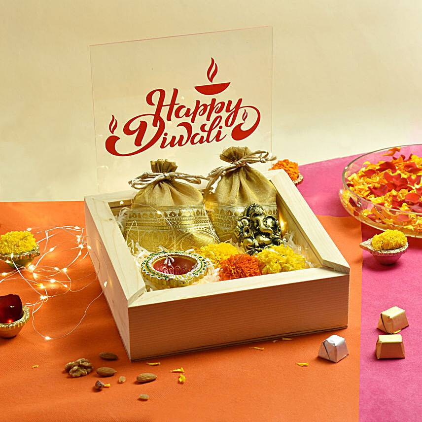 Happy Diwali Wishes Box:Diwali Gift Hampers to UAE