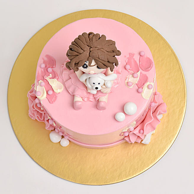 Pretty Girl With Lamb Cake uae Gift Pretty Girl With Lamb Cake- FNP