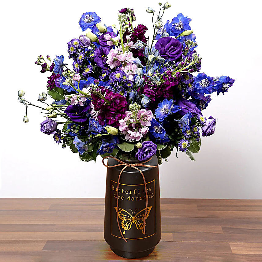 Purple and Blue Flower Arrangement