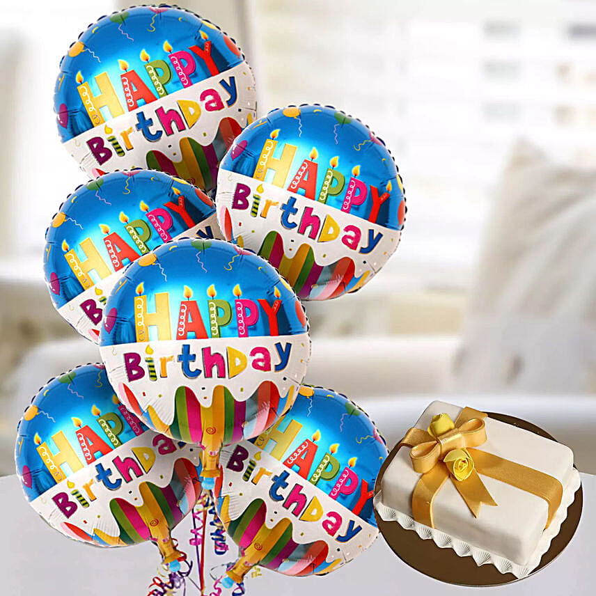 Birthday Balloon Bunch & Mono Cake