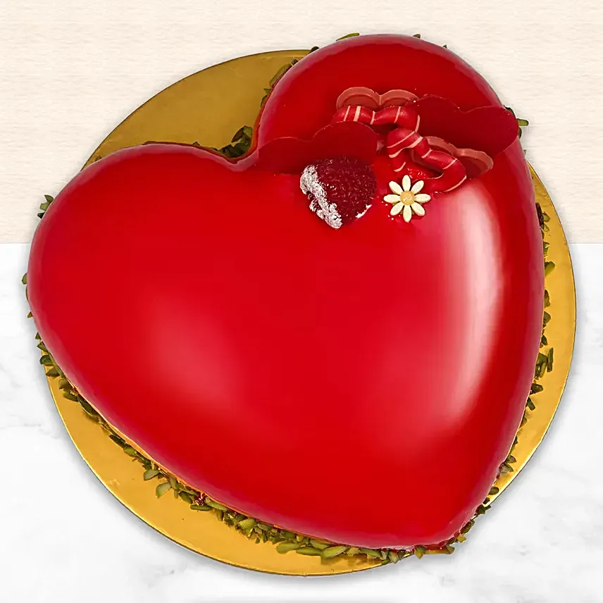 Choco Red Velvet Heart Cake 500gm