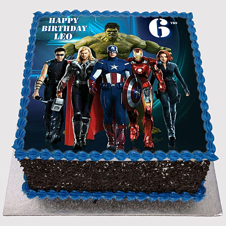 Marvel Avengers Chocolate Photo Cake
