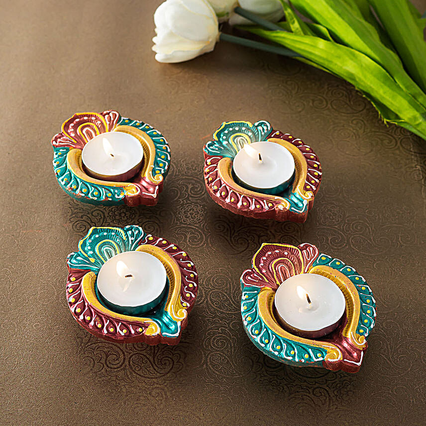 Multi Color Diyas Set of 4