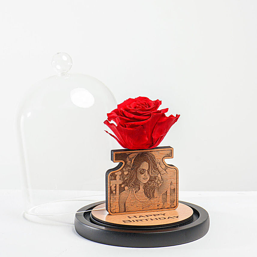 Personalised Red Forever Rose