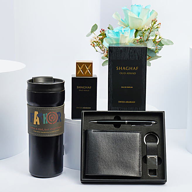 Gift Hamper For Him With Swiss Arabian Shaghaf Oud Aswad uae