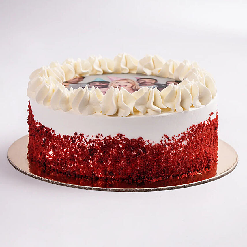 Red Velvet Photo Cake For Birthday Half kg