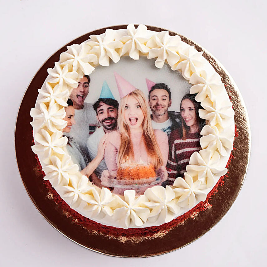Red Velvet Photo Cake For Birthday Half kg