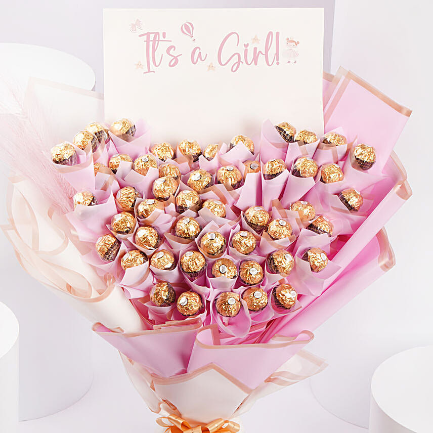 Its A Girl Rocher Bouquet