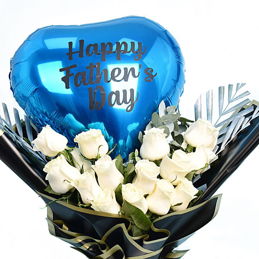 Happy Fathers Day Flowers with Balloon