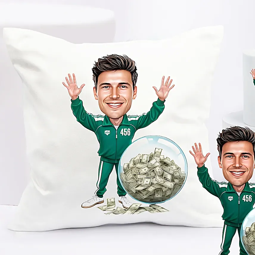 Personalised Caricature Style Green Tracksuit No 456 Gift Set