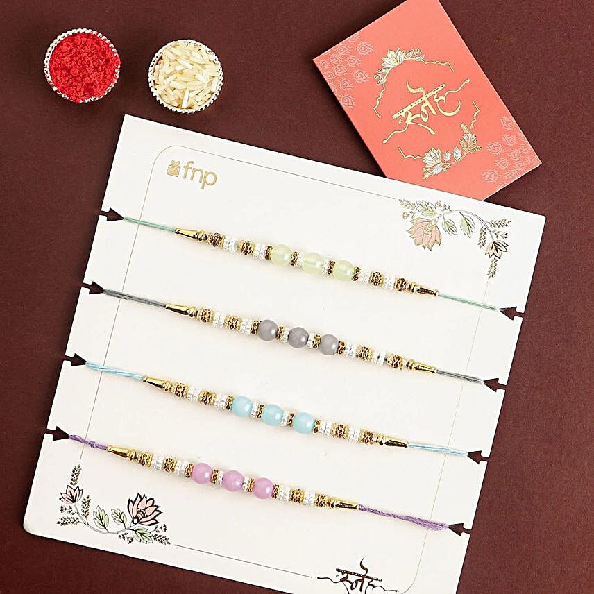 Aura Beadwork Rakhi Set Of 2
