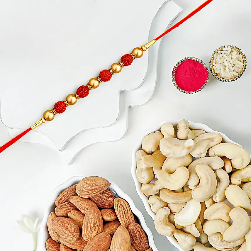 The Sacred Rudraksha Rakhi With Cashew & Almonds