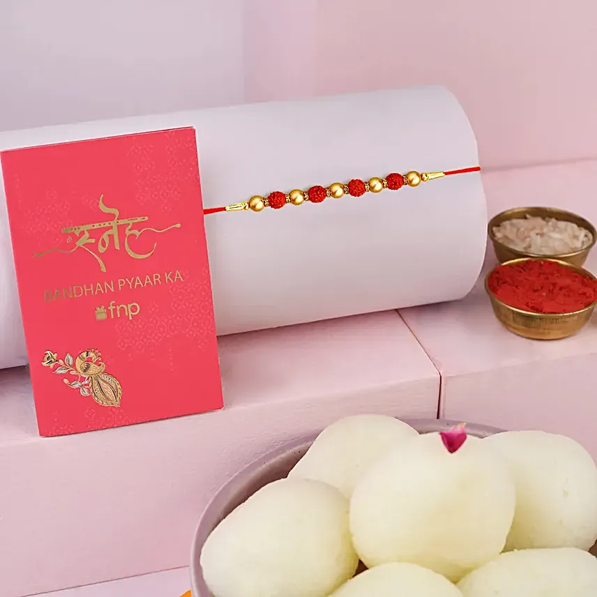 The Sacred Rudraksha Rakhi With Rasgulla 1 Kg