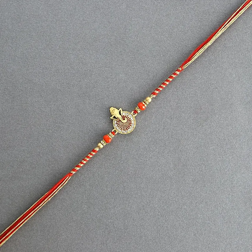 Ethereal Ganesh Harmony Rakhi With Kaju Katli