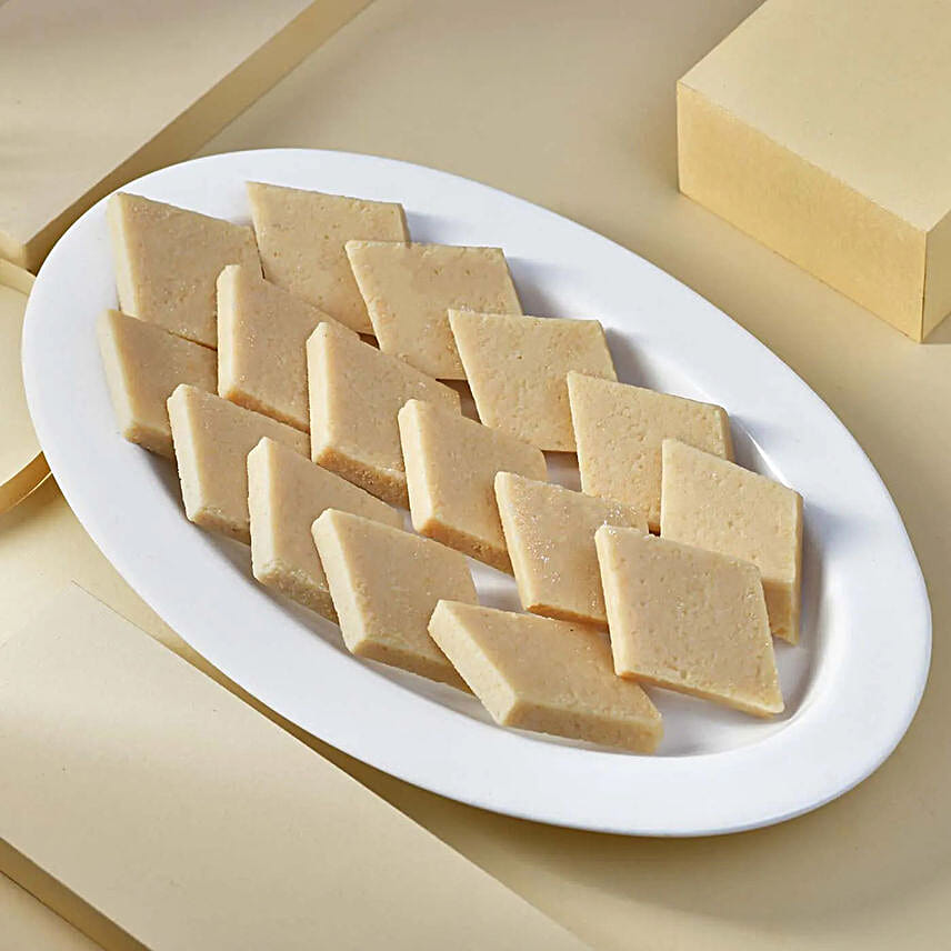 Ethnic Stone Rakhi With Kaju Katli