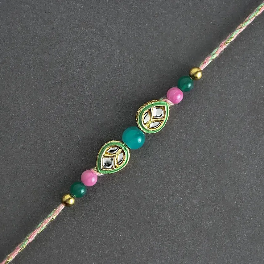 Royal Radiance Kundan Rakhi With Cashew & Almonds