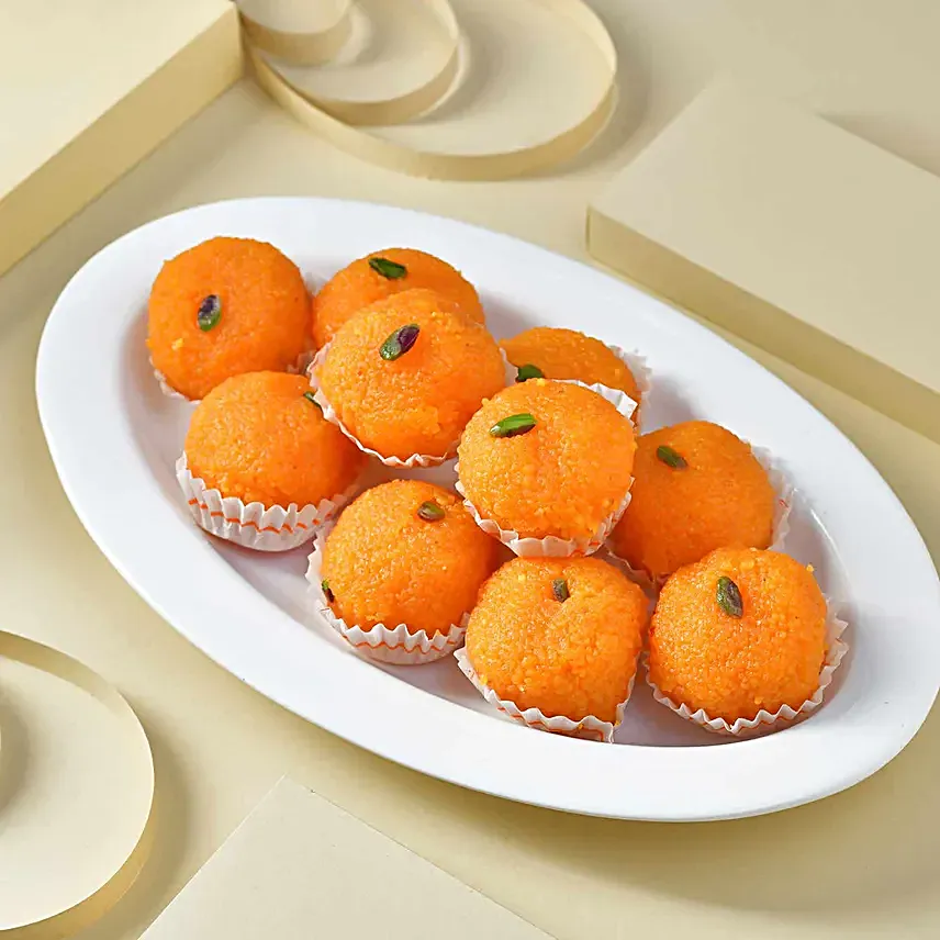 Royal Radiance Kundan Rakhi With Motichoor Laddoo