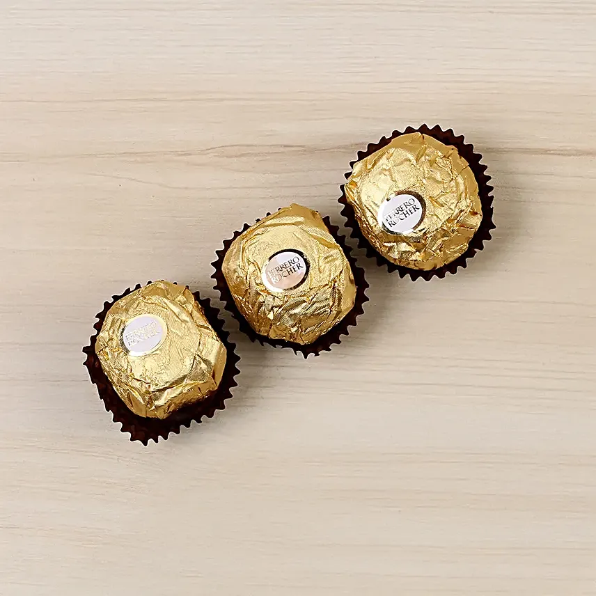 Sacred Bead Work Mauli Rakhi With Ferrero Rocher 3 Pcs