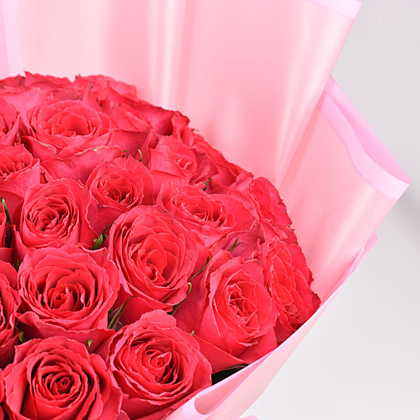 35 Dark Pink Roses Designer Bouquet
