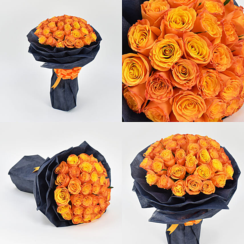 35 Orange Roses Designer Bouquet