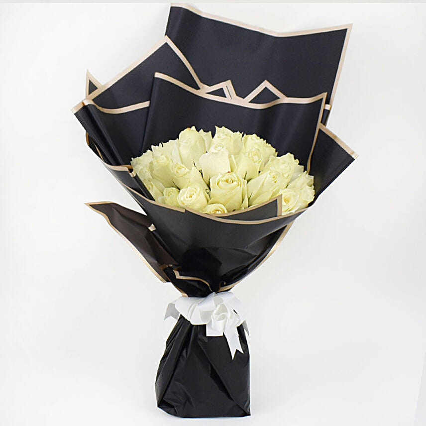 35 White Roses Designer Bouquet