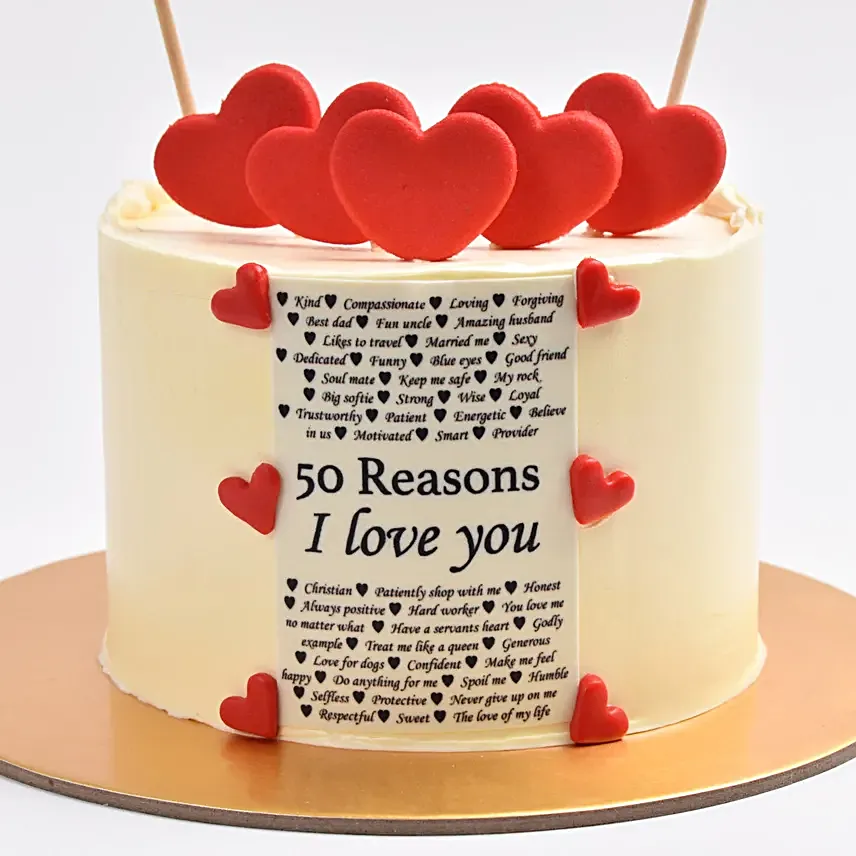 50 Reason To Love You Cake